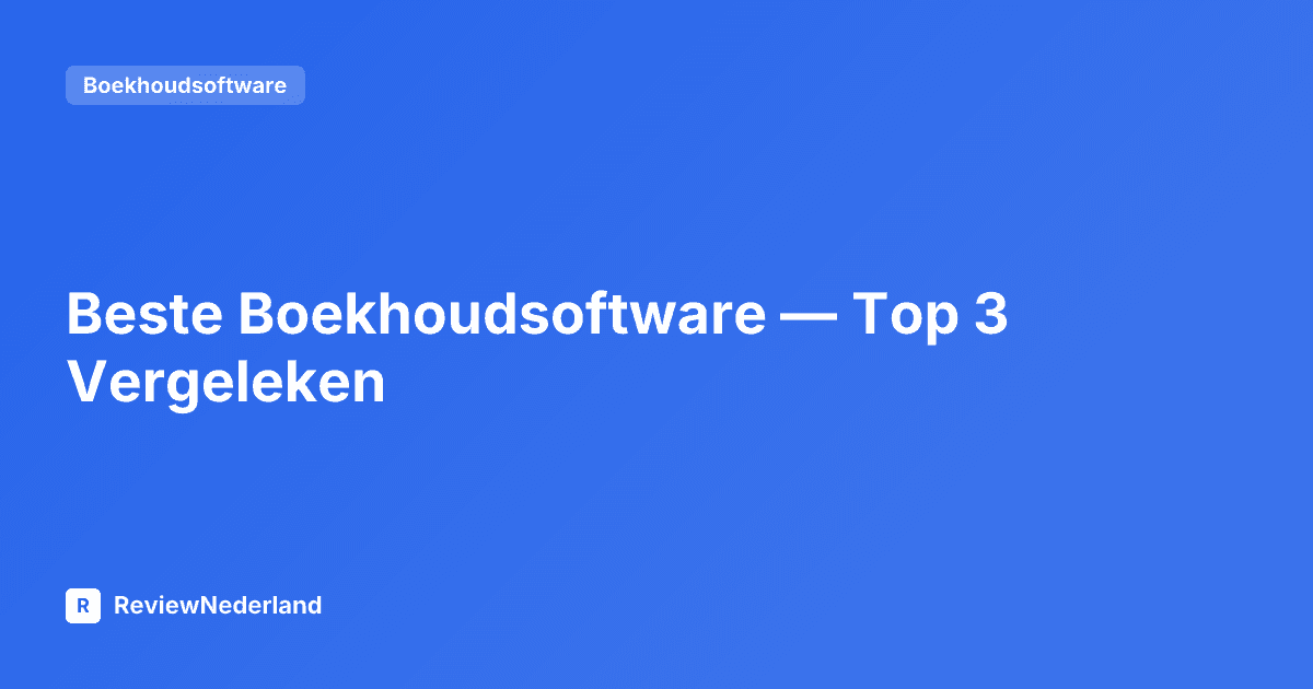 Beste Boekhoudsoftware — Top 3 Vergeleken